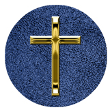 DAROUND 510 GD SH BL Gold Single Cross Shimmer Blue Background